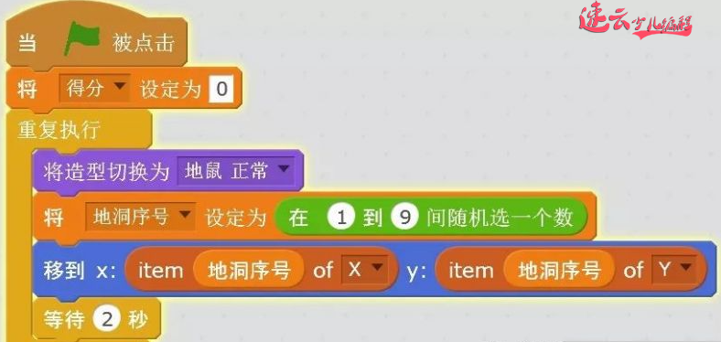 “打地鼠”这就是一年级孩子用编程做出来的小游戏「少儿编程_济南少儿编程_山东少儿编程」(图11)