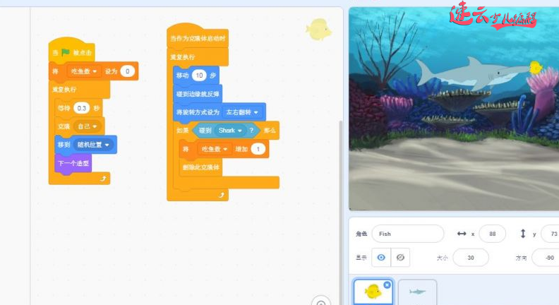 山东机器人编程培训：Scratch图形化编程，老师带你做海底世界！~济南机器人编程~机器人编程(图6)