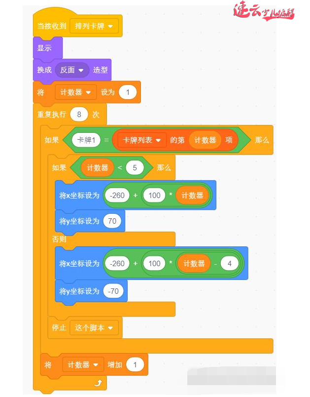 济南机器人编程：老师带你用Scratch图形化编程制作游戏“翻纸牌”~山东机器人编程~机器人编程(图9)